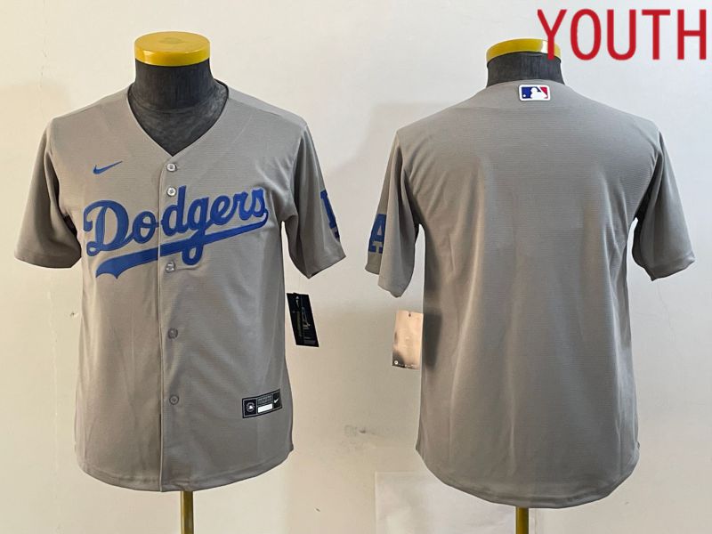 Youth Los Angeles Dodgers Blank Grey Nike Game MLB Jersey style 1->youth mlb jersey->Youth Jersey